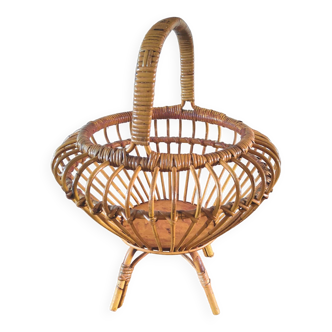 Worker bamboo rattan basket design 60s