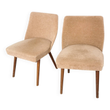 Set of 2 Vintage Mid-Century Lounge Chair: 1970s Yugoslavia, Pink Fabric