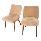 Lot de 2 fauteuils vintage du milieu du siècle : Yougoslavie des années 1970, tissu rose