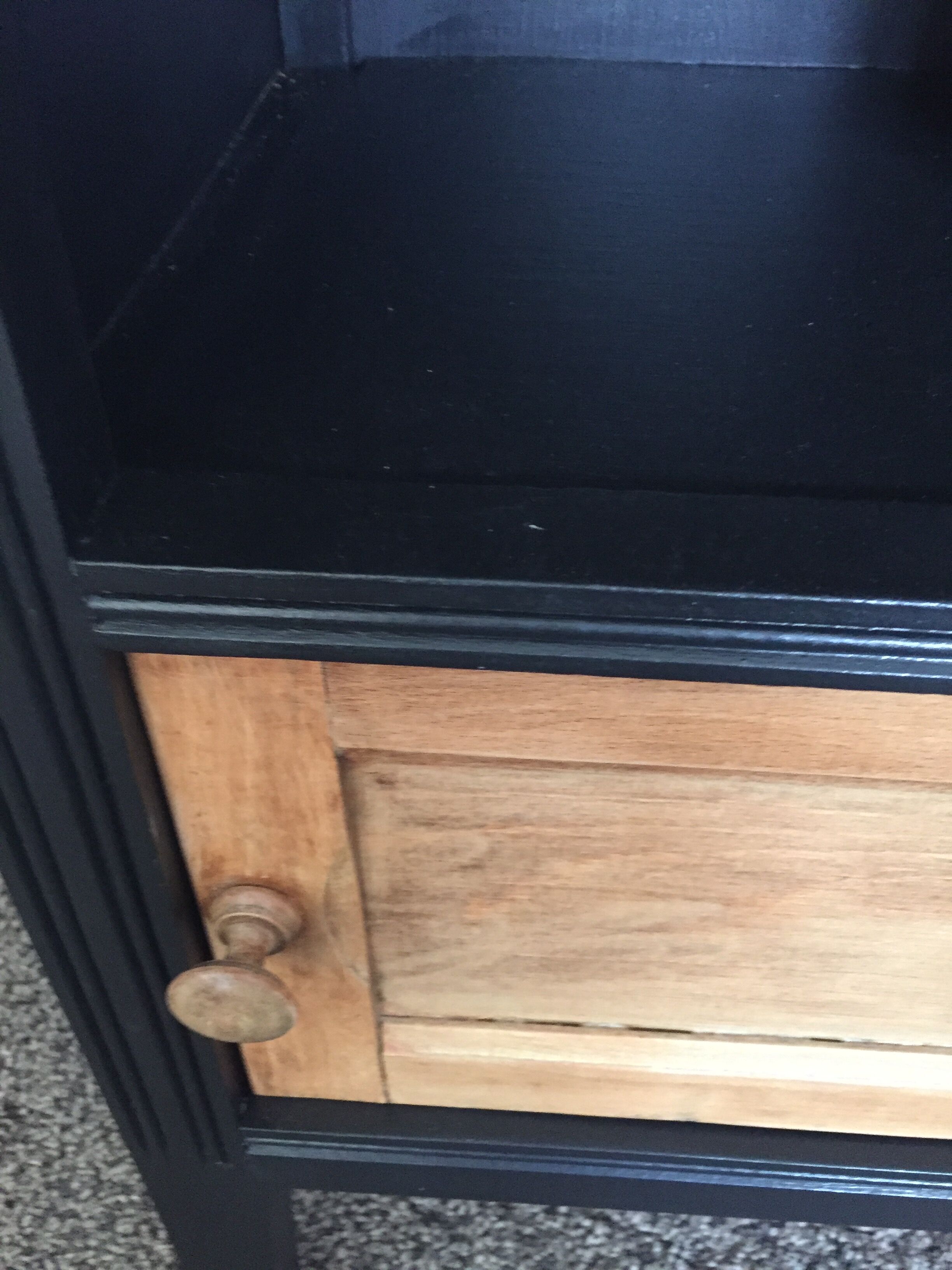 Bedside 1940s wooden and marble grey/bordeaux top