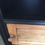 Bedside 1940s wooden and marble grey/bordeaux top