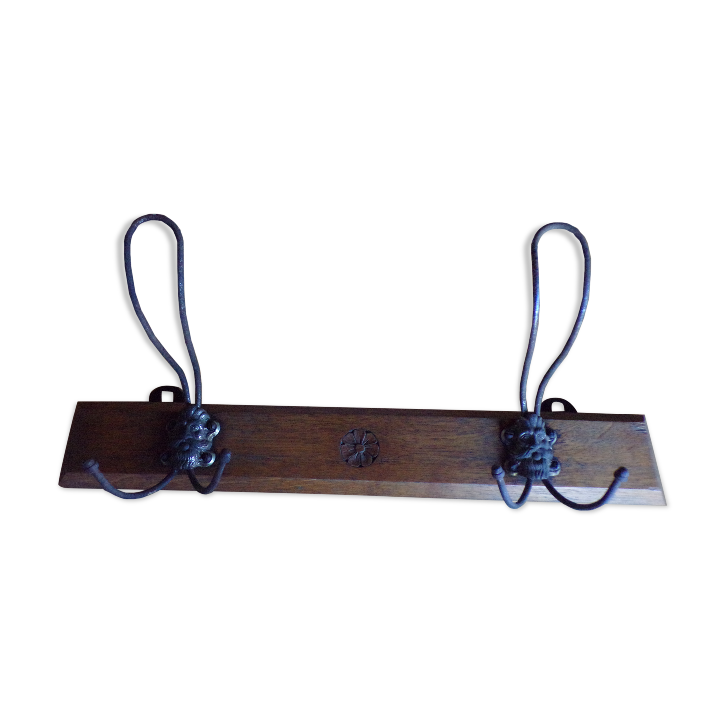 Wooden wall coat rack