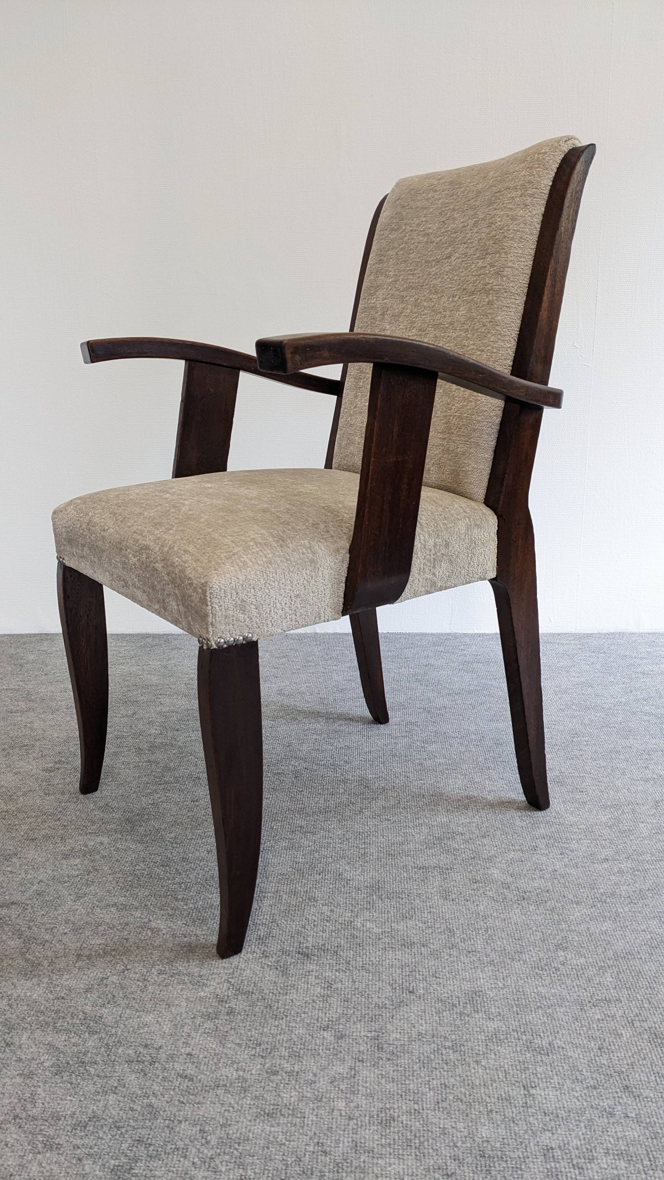 Pair of modernist mahogany bridge chairs from the 1940s/1950s