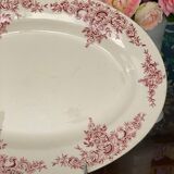 Old long dish in earthenware, iron earth, H.B. & Cie service Louis XV