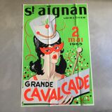 Affiche originale sérigraphiée Saint Aignan - Grande Cavalcade 1965
