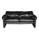 Two seater Maralunga Sofa in Black Leather for Cassina. 1970s