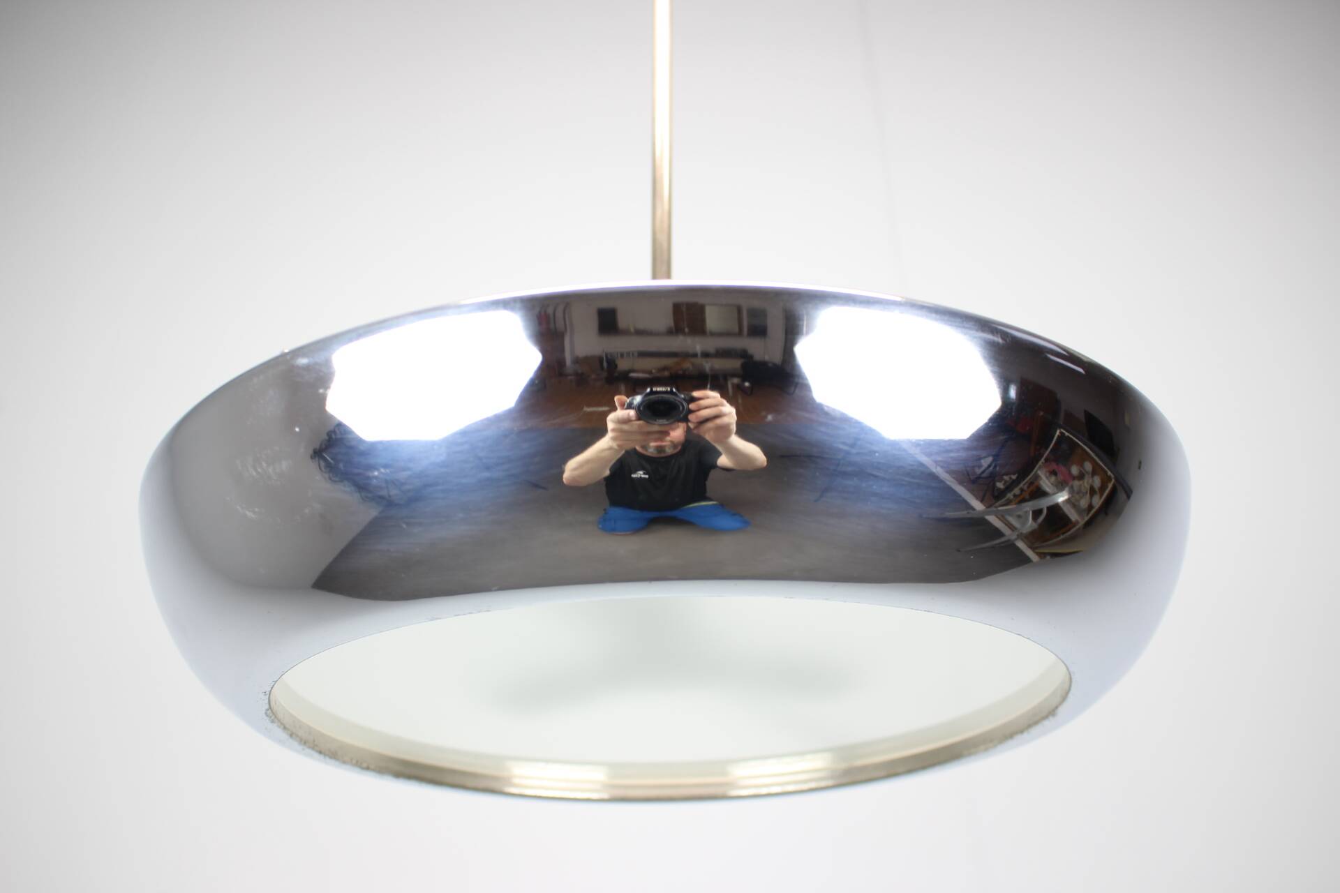 Suspended UFO lamp by Josef Hurka for Napako, Czechoslovakia, 1930s