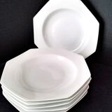 6 white Limoges porcelain deep plates