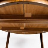 Dining table in rosewood with three extension plates, of danish design from the 1960s.