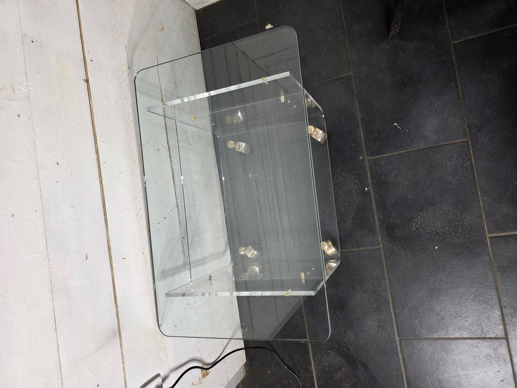 Vintage Plexiglas and Glass Coffee Table by David Lange 1970s