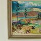 Huile sur panneau originale du milieu du siècle – « Paysage avec montagne »