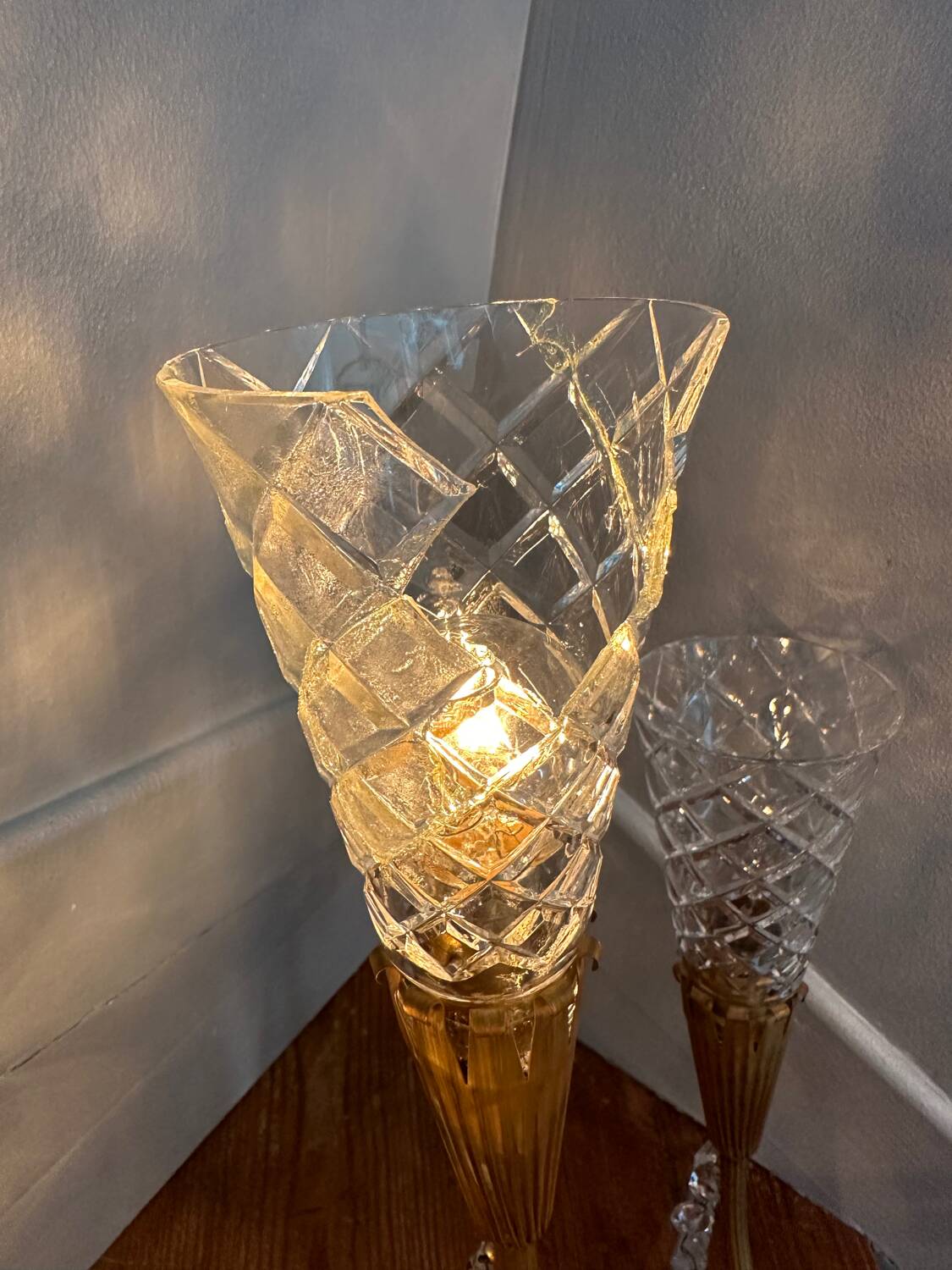 Vintage crystal pendant chandelier