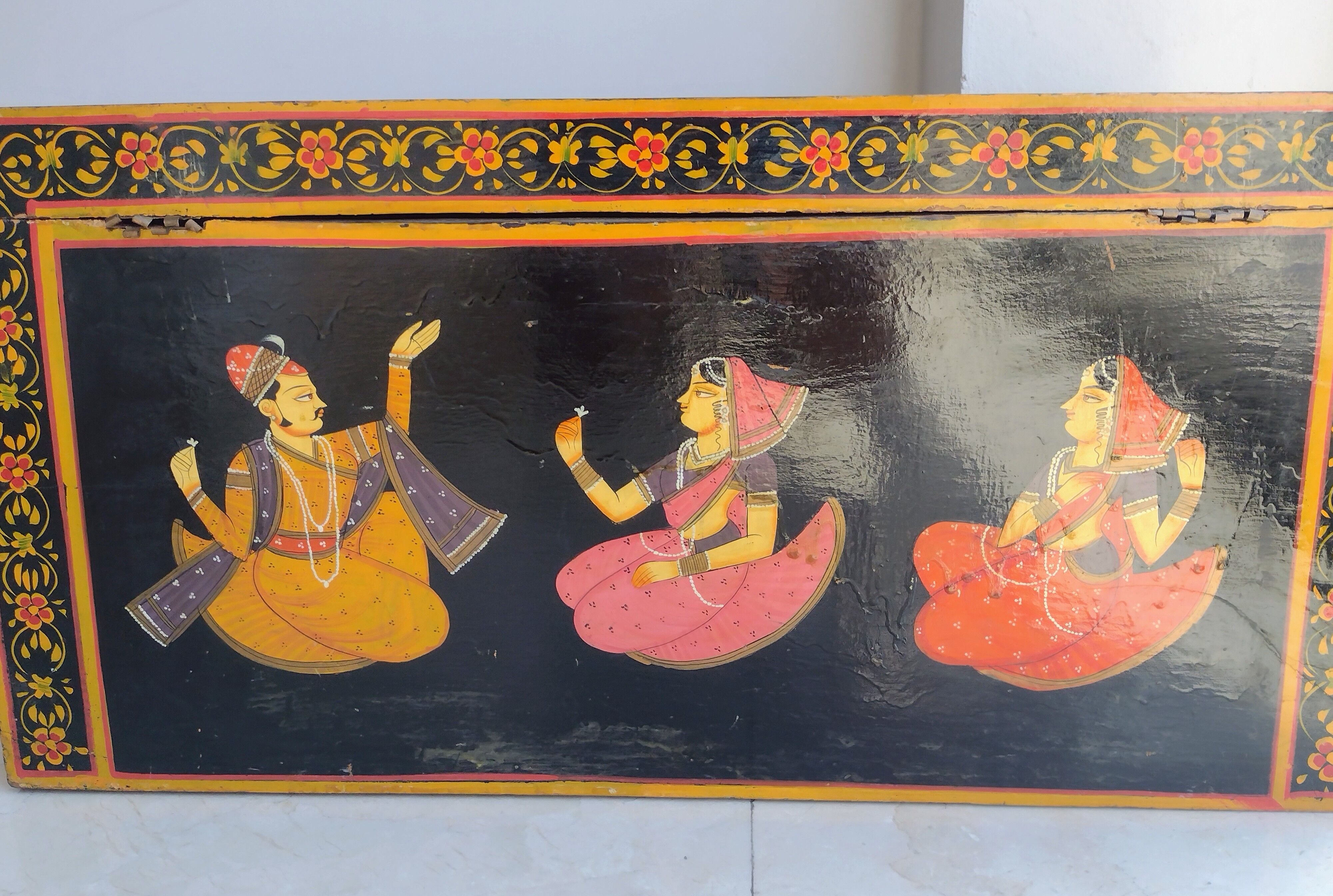 Indian handpainted wedding chest