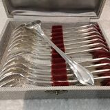 12 silver-plated oyster forks, SFAM silversmith, art deco printania