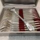 12 silver-plated oyster forks, SFAM silversmith, art deco printania