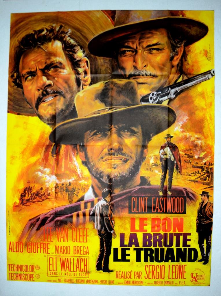 Original movie poster "The Good, The Brute, and the Truand"1968 Sergio Léone,Clint Eastwood...