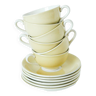 Set of 6 Pastel “Yellow” cups Digoin Sarreguemines, 1960