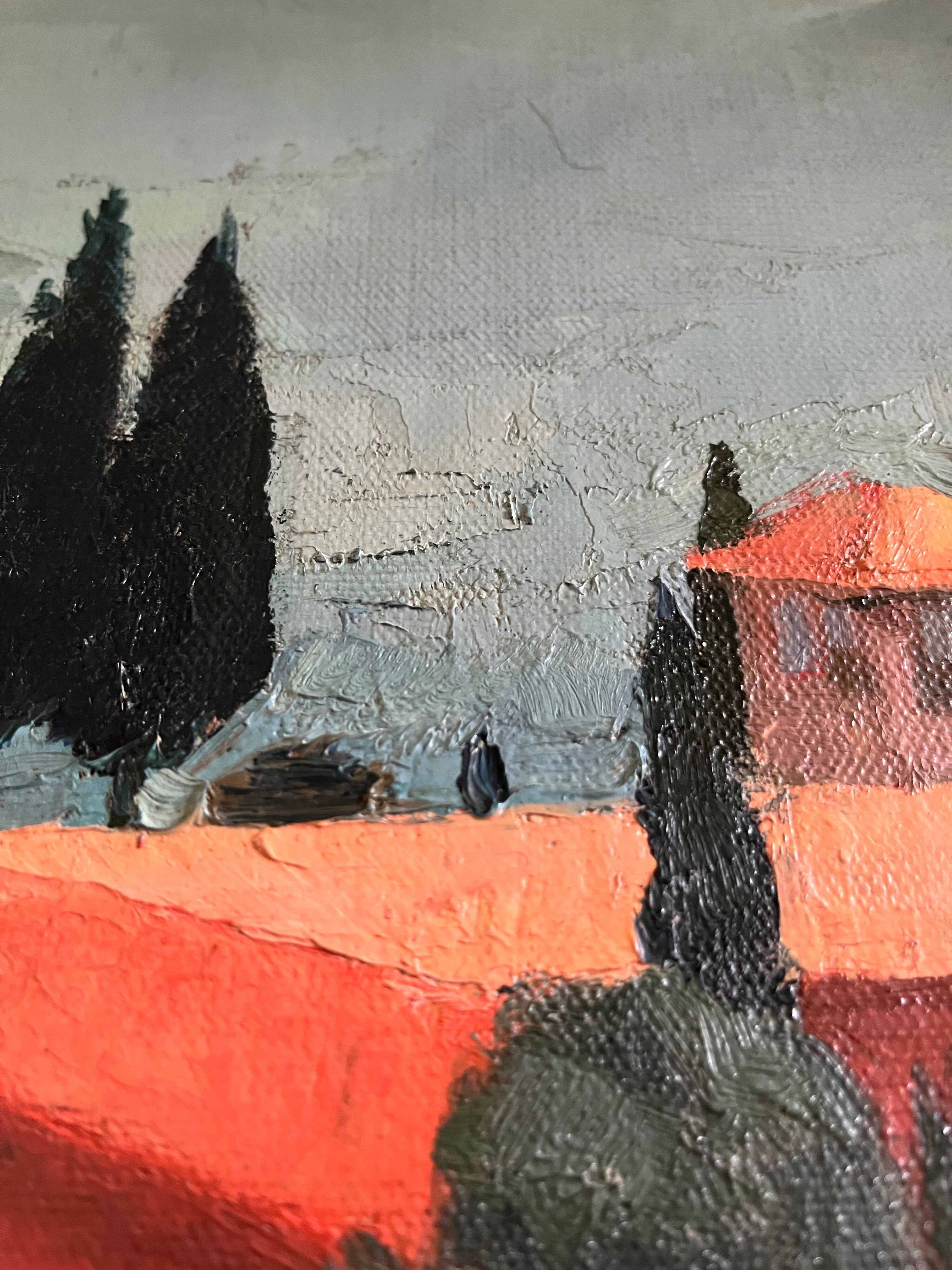 Tableau HSP "Mediterranean Landscape - Nice" 1935 Villa signed A. Deguene