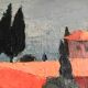Tableau HSP "Mediterranean Landscape - Nice" 1935 Villa signed A. Deguene