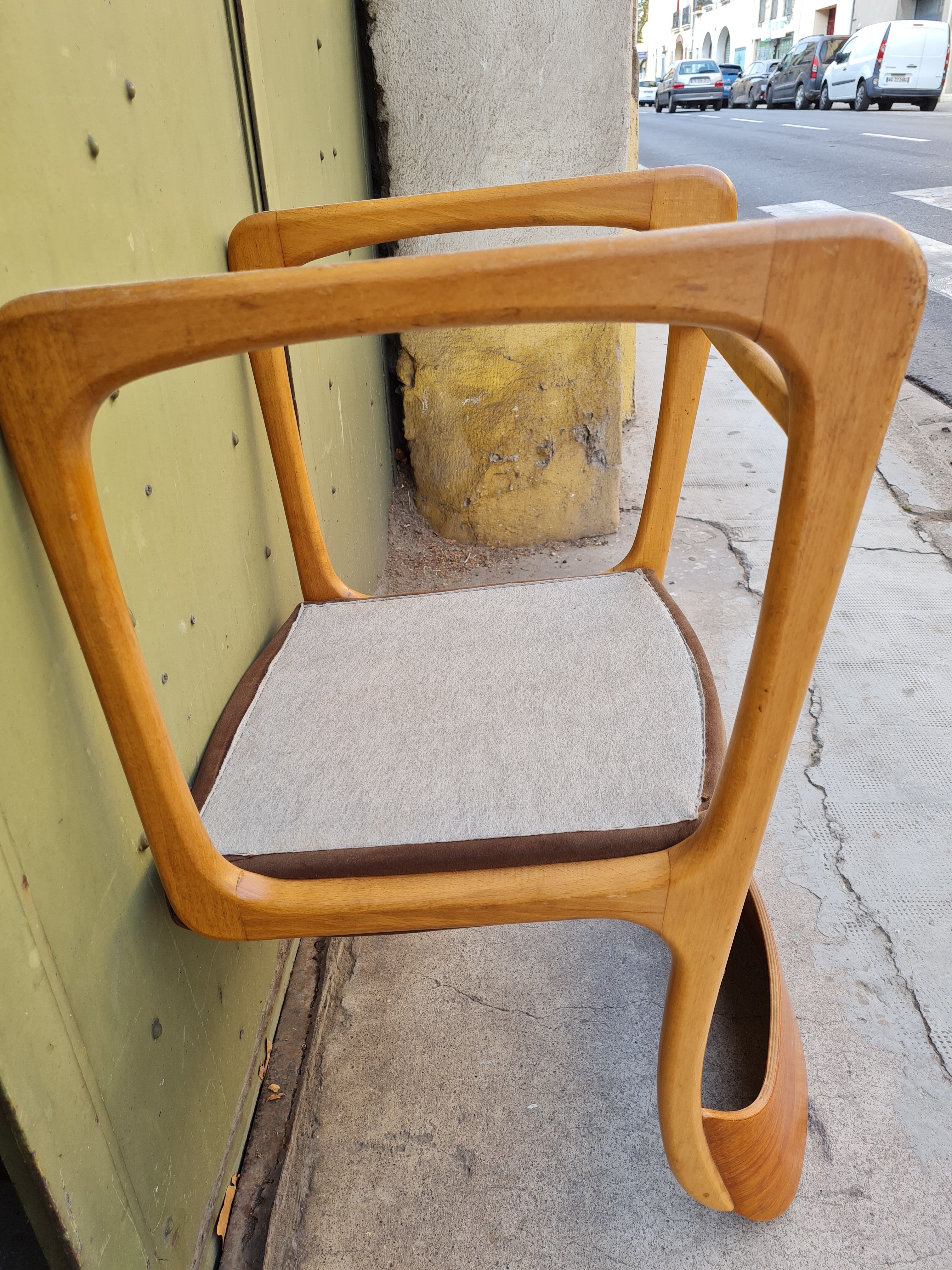 6 chaises traineau Baumann