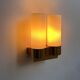 Vintage double wall lamp, brass and opaline, Leuchten Neuhaus Germany 1960