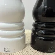 Peugeot Paris salt and pepper mills, white and black lacquer, unused