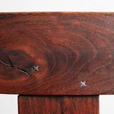 Set of 4 Scandinavian chairs in solid Elm, model T in the style of Olavi Hannin.