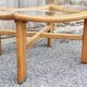 Scandinavian design coffee table, solid wood and glass, vintage, 70s