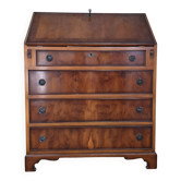 Georgian Secretary / Writing Desk in Mahogany and Green-Gold Leather - Very Good Condition