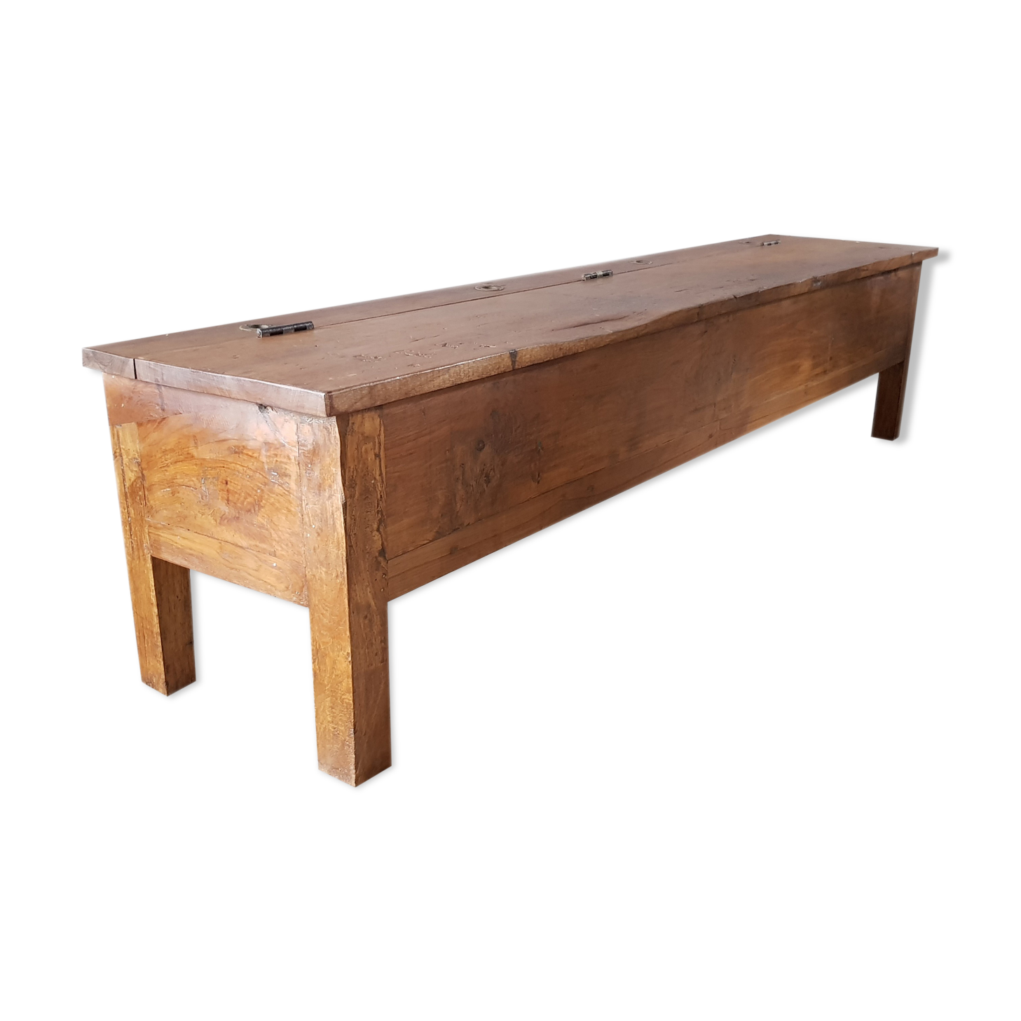 Chest, bench in teak