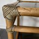 Vintage 1950s rattan and glass TV storage unit.