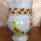 Old HB QUIMPER Pitcher White Cracked Ceramic Decor Birds Flowers #A765