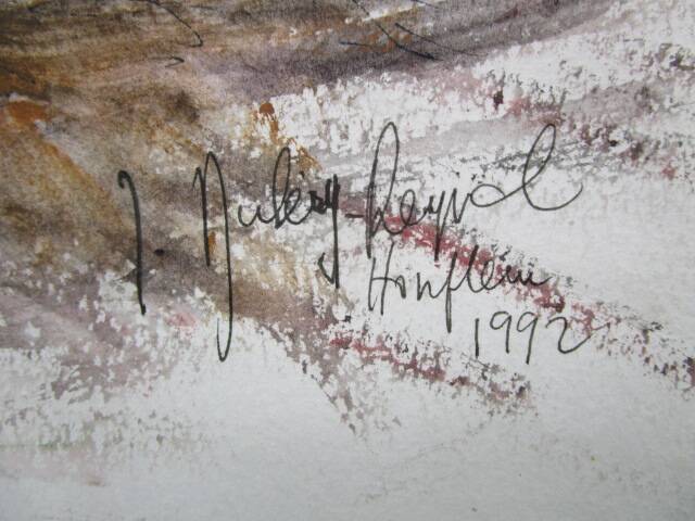 Watercolor jacques duléry-reyval - honfleur 1992