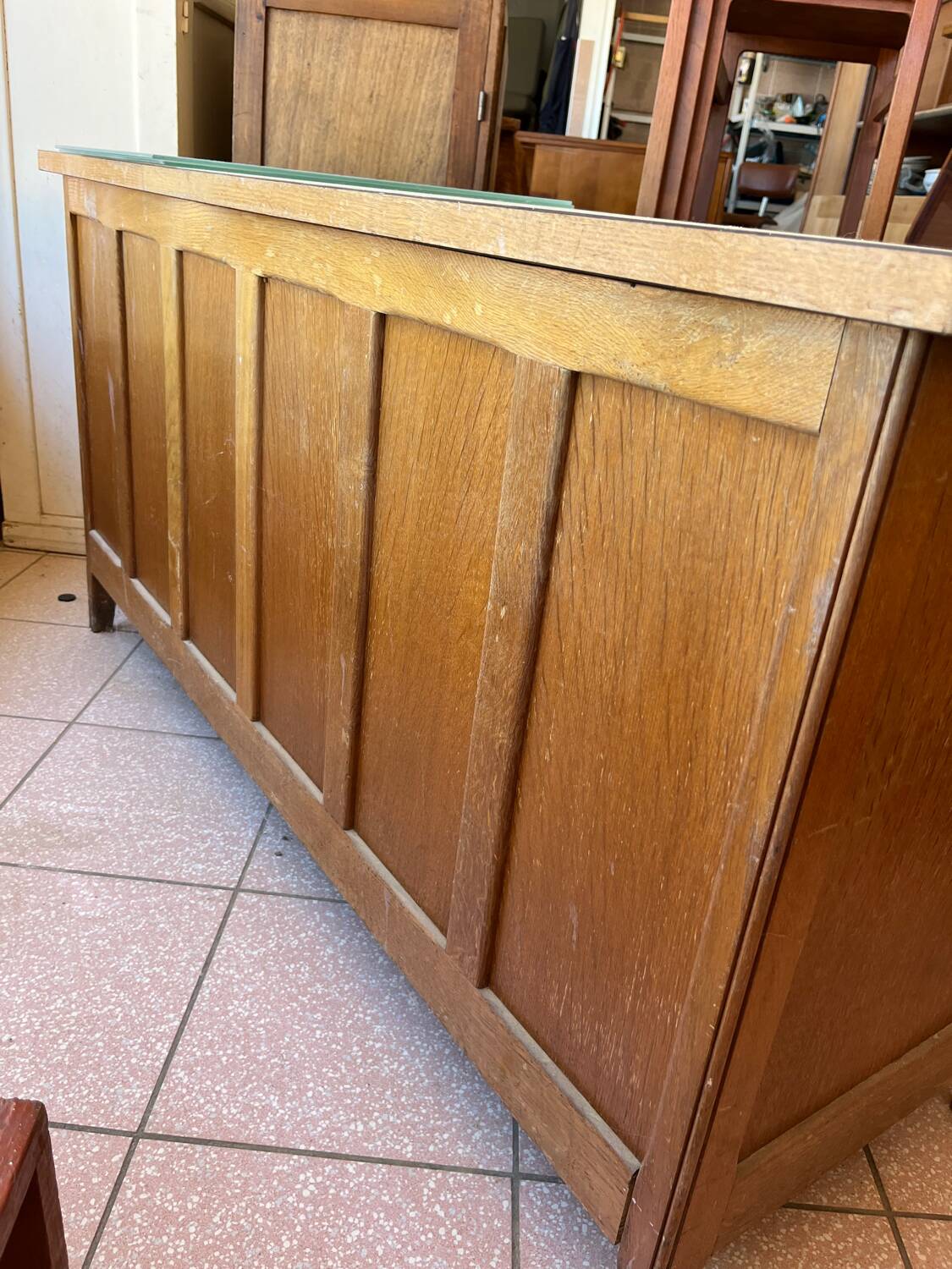 Administrative desk in oak and Formica 50