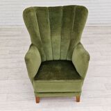 1960s, danish design, velour relax chair with footstool, original condition.