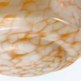 Plafonnier/abat-jour attrape-mouches Art déco des années 1930 en verre orange et blanc