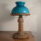 Vintage 1960s rope and opaline desk lamp