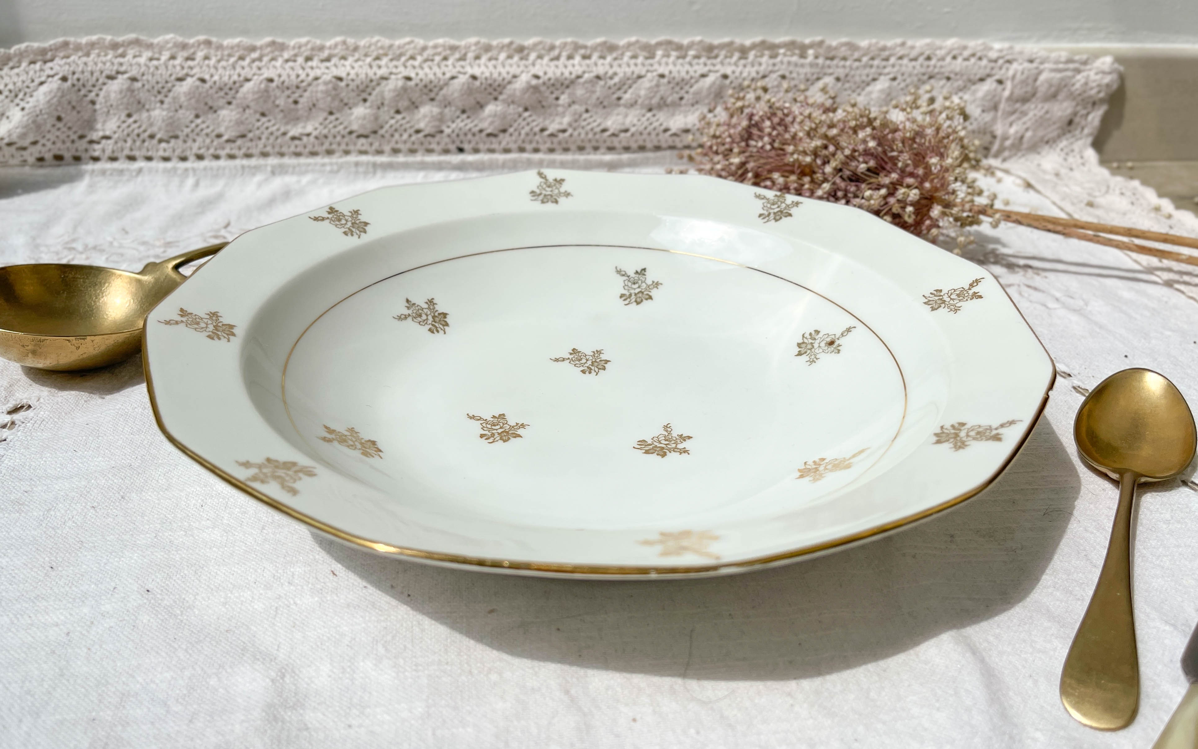 Mehun Limoges porcelain deep dish