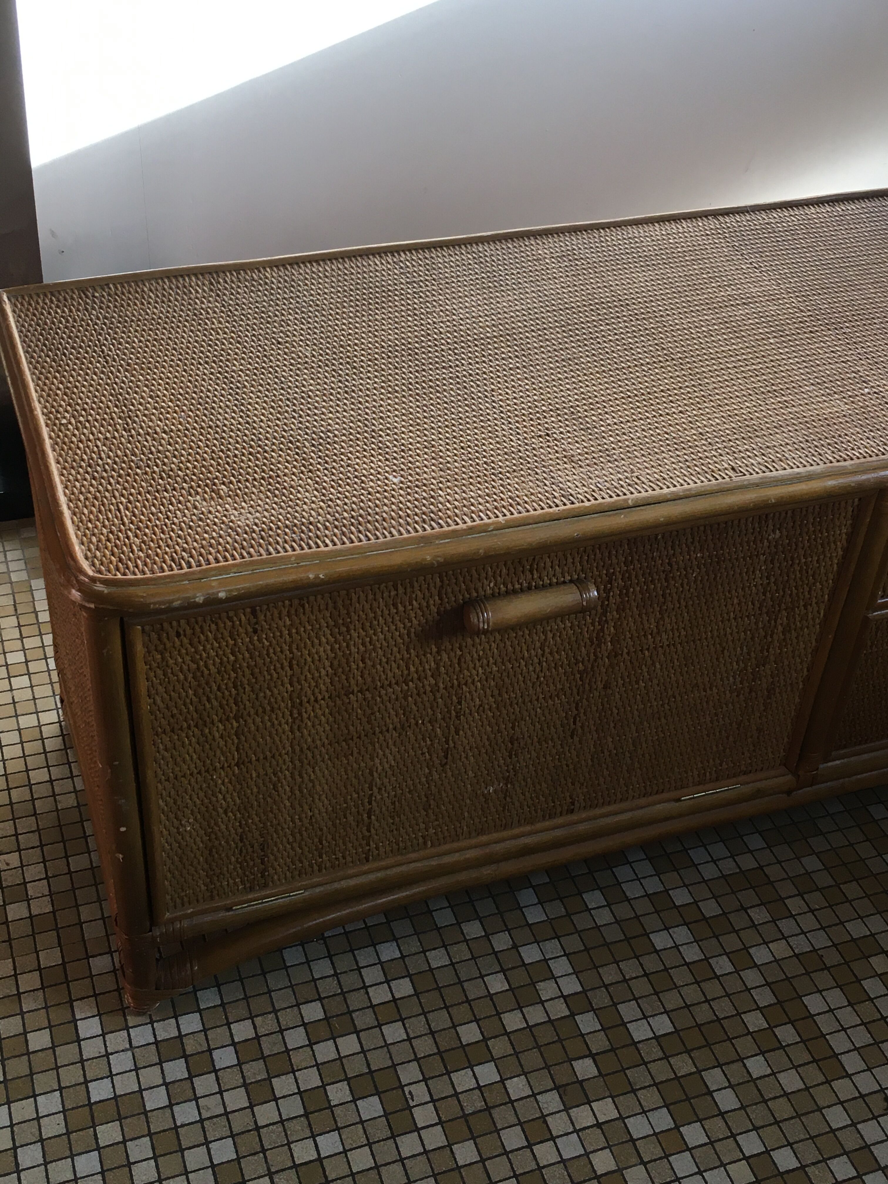 Low rattan furniture