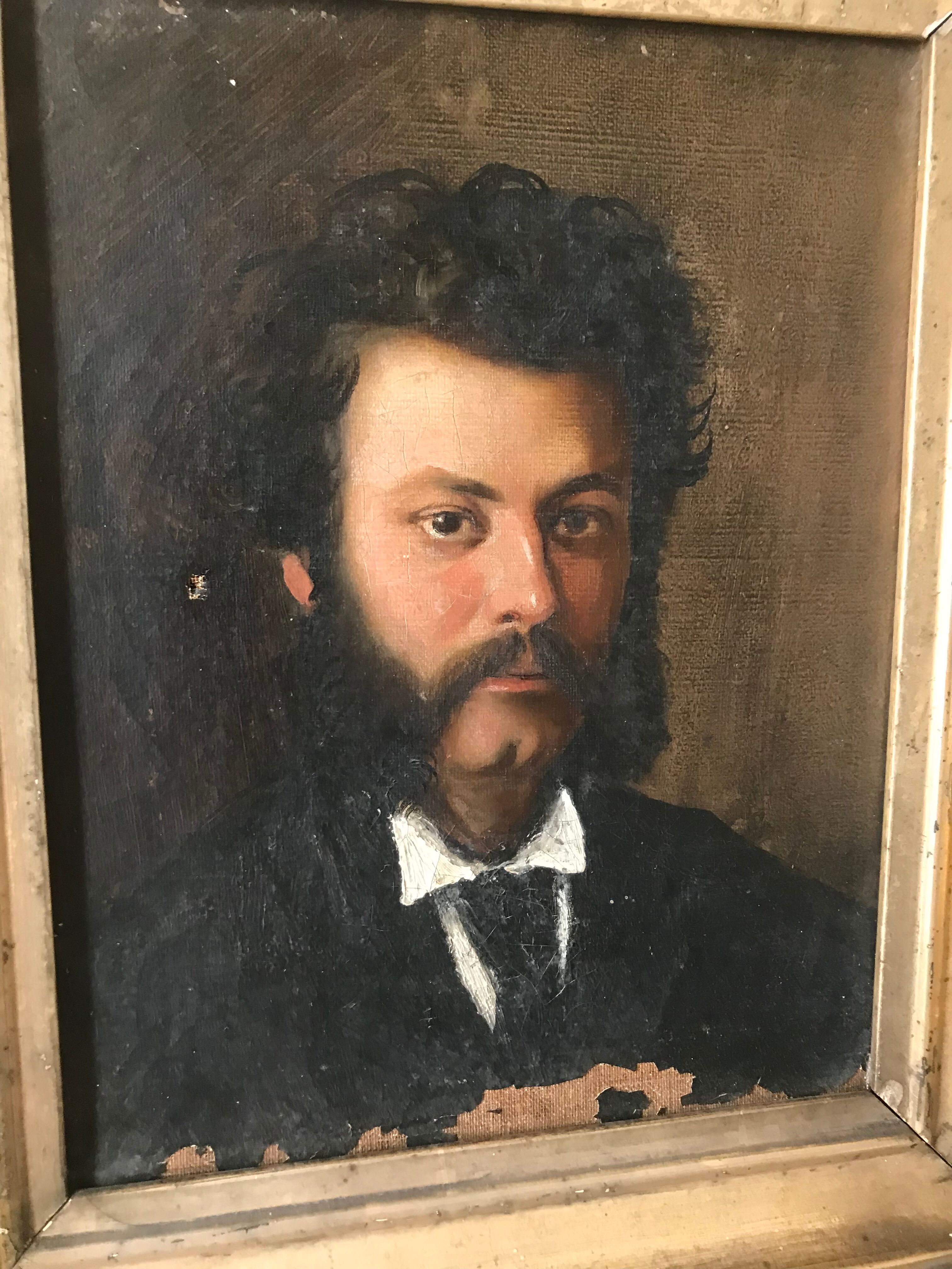 Portrait man oil on canvas 19th