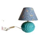 Lampe vintage en céramique bleue