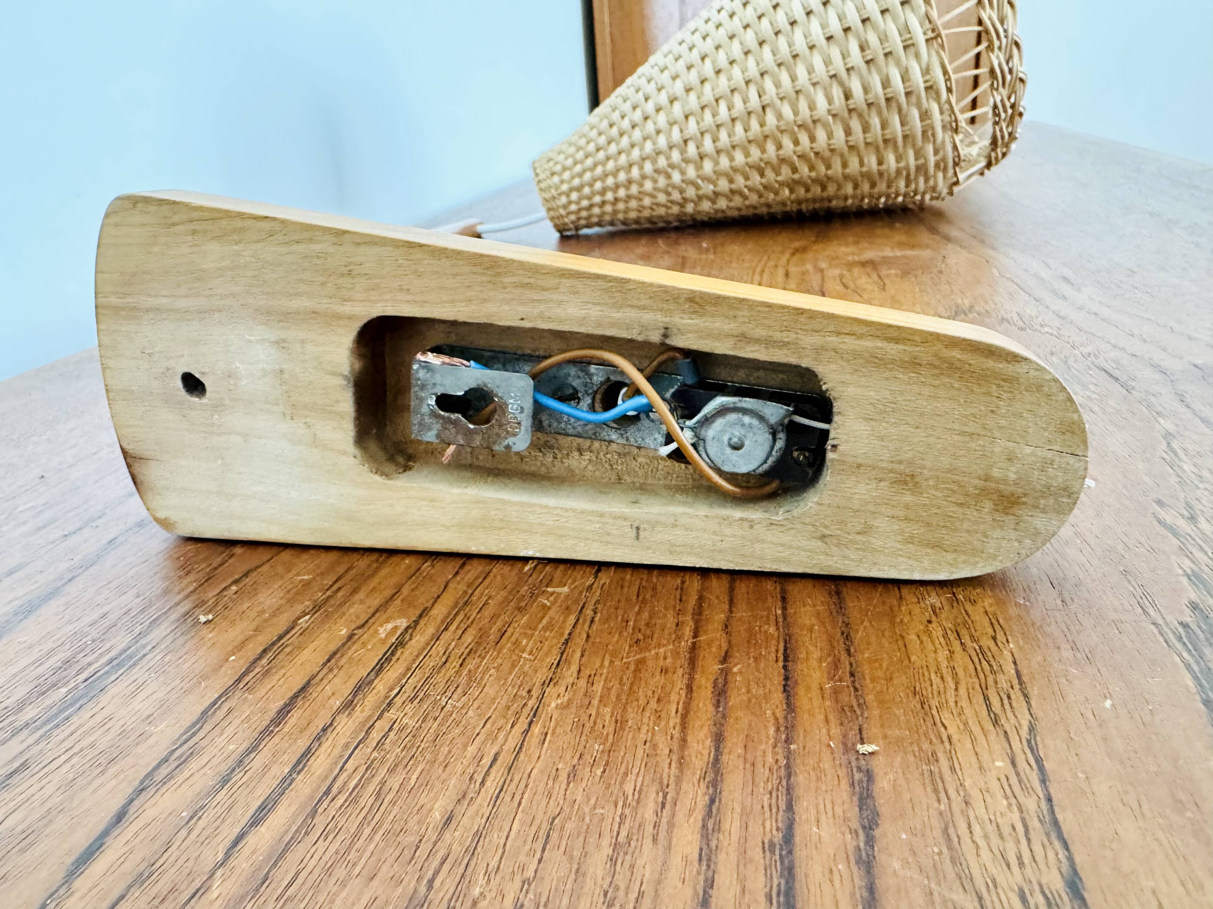 Elm and Wicker Wall Lamp