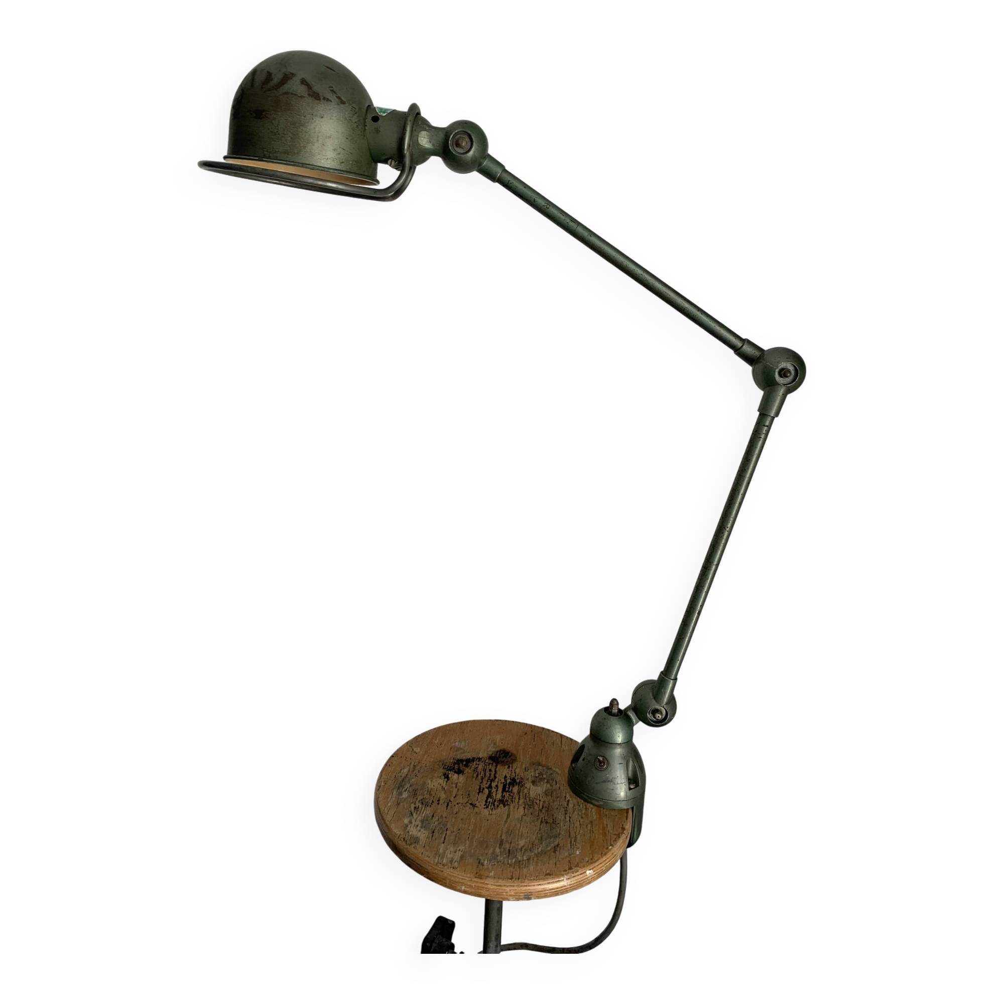 Vintage 1960 Jielde 2-arm green lamp - 100 cm
