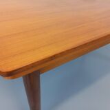 Vintage Scandinavian style rectangular dining table from the 50s 60s in teak with extensions