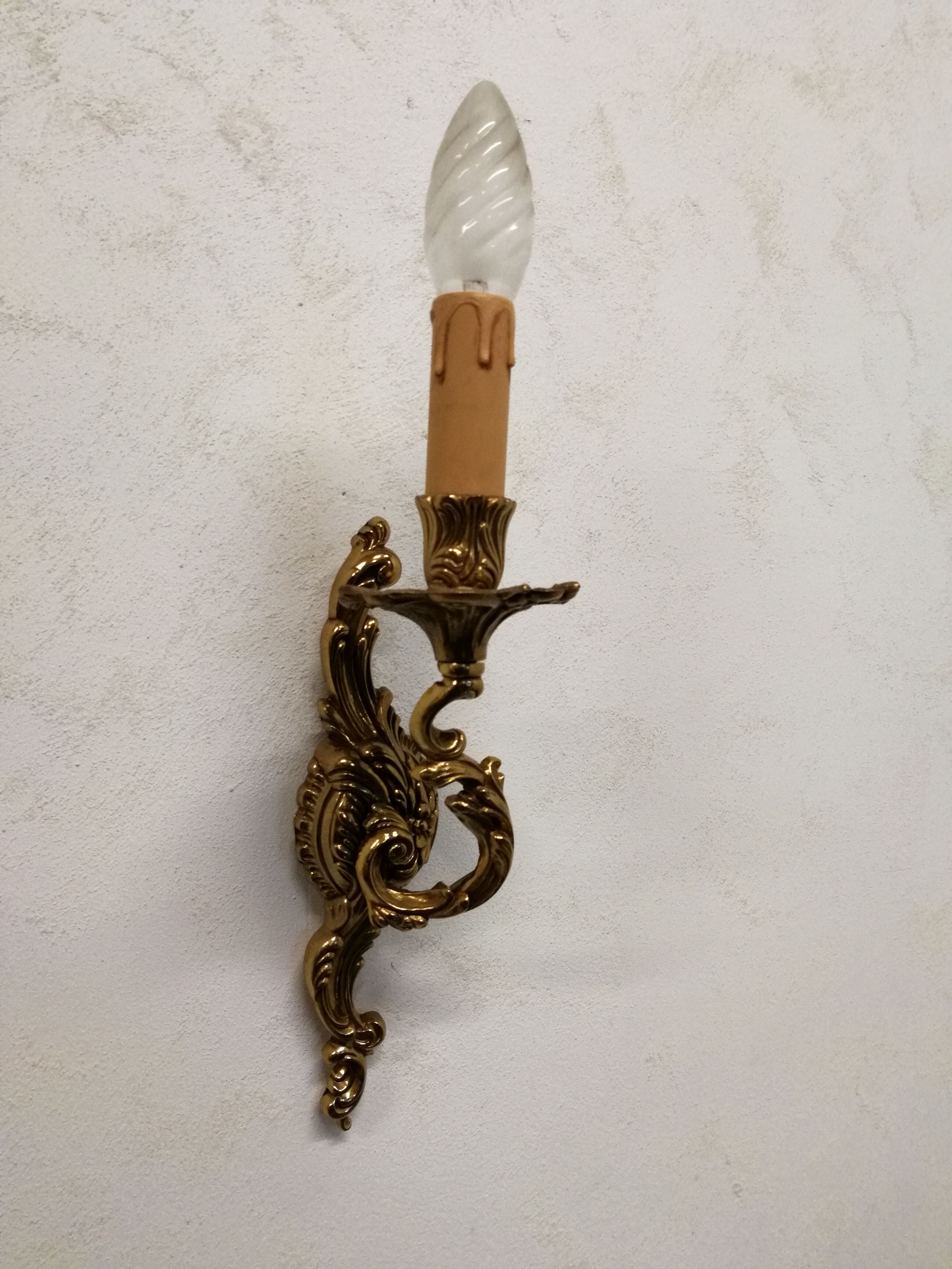 Pair of bronze wall lamps