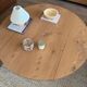 Round folding coffee table in solid wood