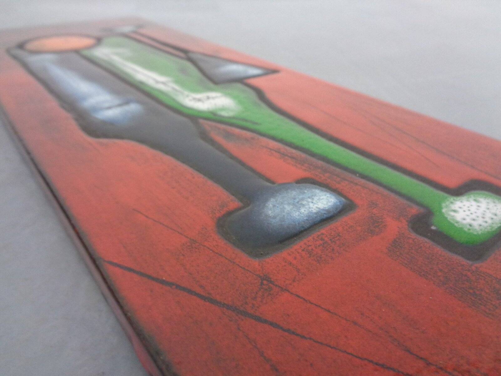 Mid-Century Glazed Studio Ceramic Wall Plaque, 1960s