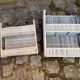 Set of 2 white rattan/wicker wall shelves – Vintage & shabby chic decor