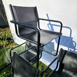 4 fauteuils Matteo Grassi en cuir noir