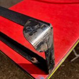 Coat rack red 1950 mirror free-form brass hooks